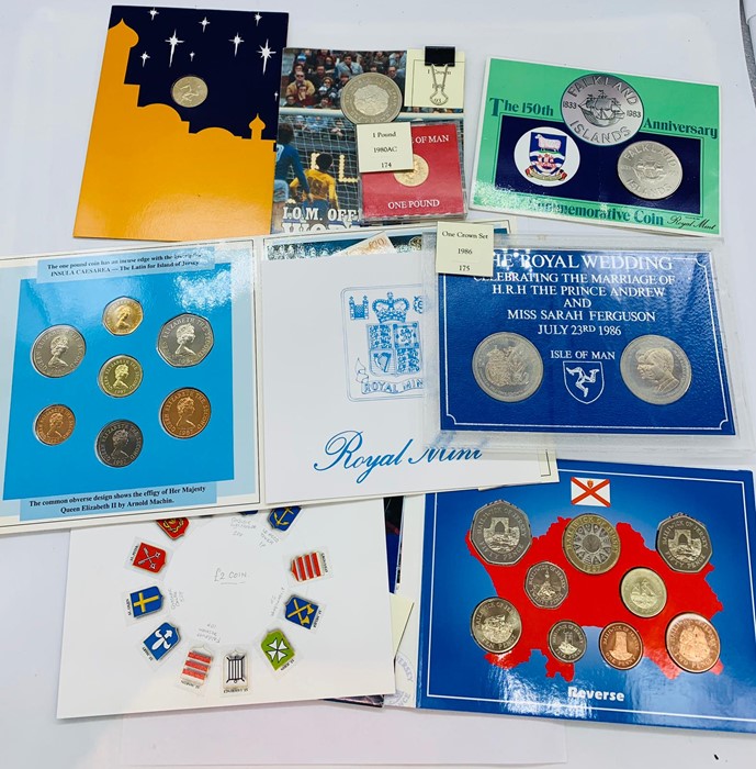 A selection of coin sets: Jersey 1997 Brilliant Uncirculated Coin Set, States of Jersey 1987