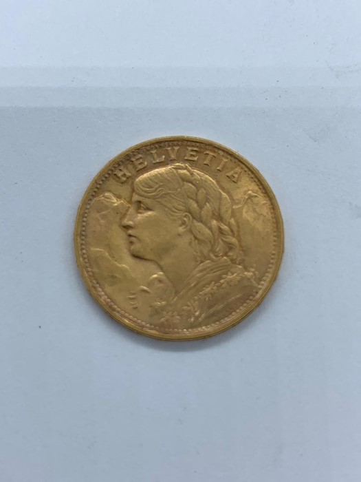 A 1930 Swiss 20 Franc gold coin