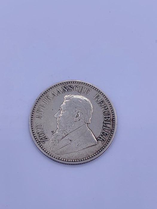 An 1894 silver 2 1/2 shillings South African coin VF - Image 3 of 3