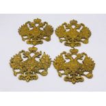 Four Brass Russian Coat Of Arms plaques
