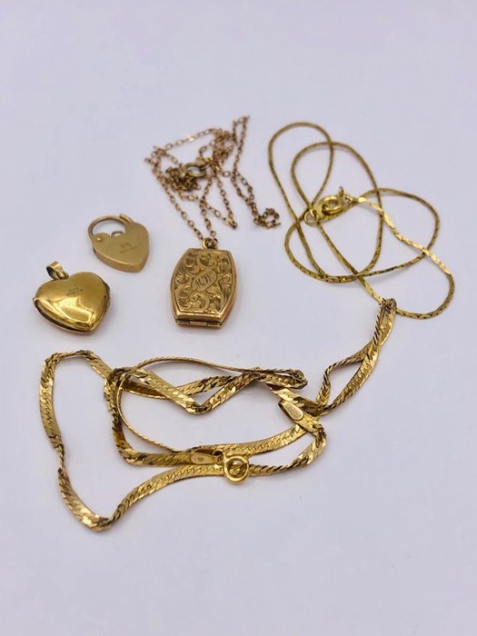 A selection of 9ct yellow gold jewellery (12g)