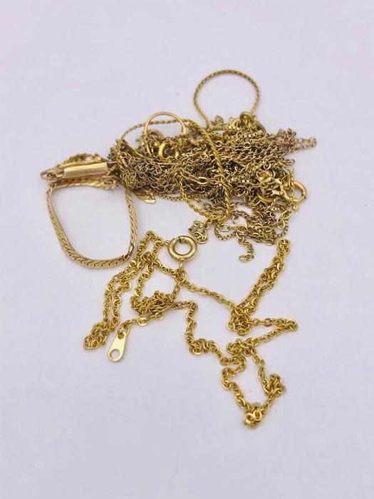 A selection of 9ct yellow gold jewellery (12.3g) AF