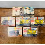 Three series one Air fix cement wagons boxed, one series two air fix refrigerator van, two series