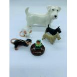 A Small selection of china animals to include midwinter Terrier