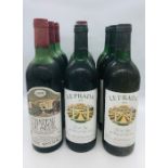 Five Chateau Du Seuil 1979 and four Le Prada 1991