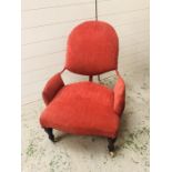 A Red upholstered bedroom chair