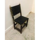 A Leather and brass studded chair ( one stud missing) AF