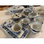 A Meissen porcelain "Zwiebelmuster" part dinner set in the onion pattern