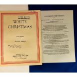 'White Christmas' sheet music by Irving Berlin signed by Irving Berlin, this copy belonged to