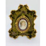 Framed Miniature of a lady in a Pinchbeck frame