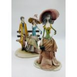 Two E. Tezza porcelain figurines 1960's - 1970's made in Italy