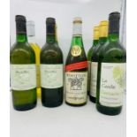 Nine bottles of mixed white wines various years and vineyards