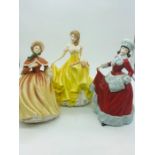 Three Royal Doulton Figures from the Pretty Ladies series 'Summer', 'Winter' and 'Autumn'