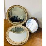 Three circular mirrors to include an Atsonia wall mirror, a mirror-belle wall mirror and a vintage