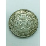 A 5 Mark 1928 Deutsches Reich silver coin