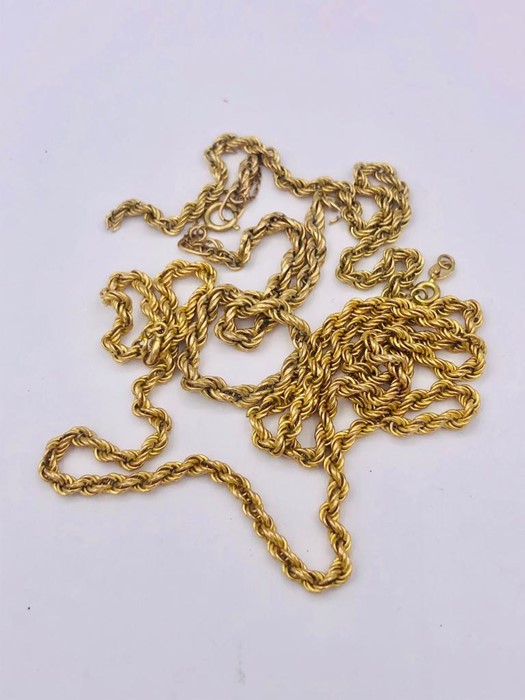 A selection of 9ct yellow gold rope style chains AF (14.8g)