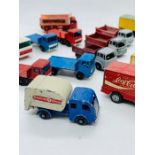A Selection of twenty Matchbox, Corgi flatbed lorry etc