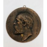 Oscar II King of Sweden and Norway bronze plaque