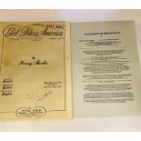 'God Bless America' by Irving Berlin, signed by Irving Berlin this sheet music was Evie Hayes the