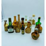 A Selection of empty miniature spirit bottles