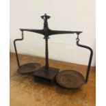 A Set of large cast iron green grocers scales
