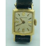 A Vintage ladies longines watch in 14ct gold