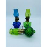 Three miniature glass oil burners (one AF)