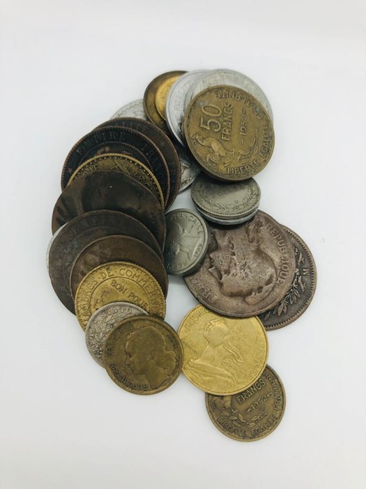 A Large volume of coins, variety of years, countries and denominations including England, France - Image 8 of 9