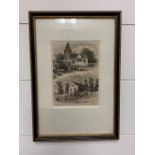 A Framed print of Marylebone Church signed by Swain S.C