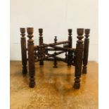 A Carved wooden Indian table base (Diameter 73cm)