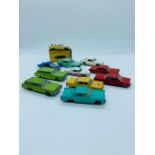 Eleven Matchbox diecast series cars