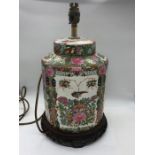 A Famille Rose Chinese Lamp Base conversion