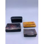 A selection of snuff boxes.