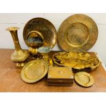 A large selection of brassware including Persian, Chinese etc.