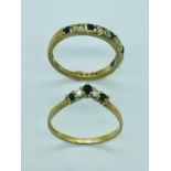 Two 9ct gold rings. (Total weight 2.6g)