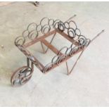 Wrought iron decorative wheel barrow