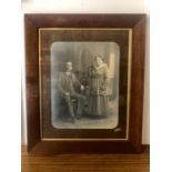 A Large oak framed Victorian photograph of a couple by C.M.Nixon (Fremantle and Northam)