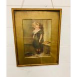 A Framed print " A naughty girl" by Sir Edwin Landseer, R.A 1802-1873