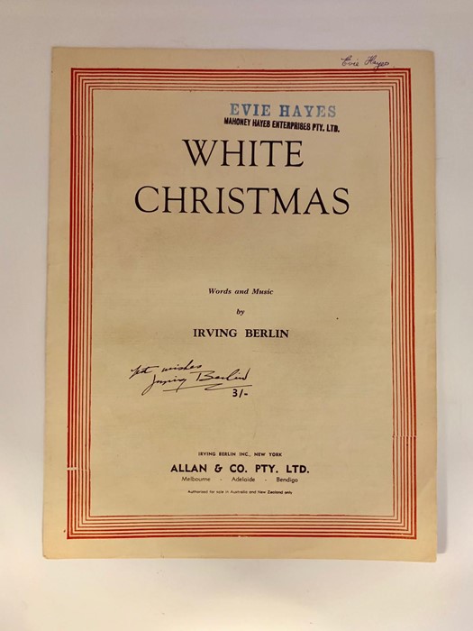 'White Christmas' sheet music by Irving Berlin signed by Irving Berlin, this copy belonged to - Image 2 of 2