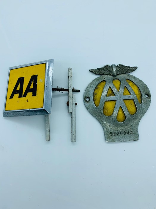 Two Vintage AA car badges