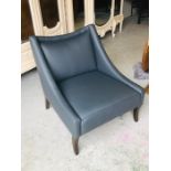 A set of four dark grey leather contemporary lounge chairs AF