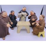 A Group of pottery monks AF