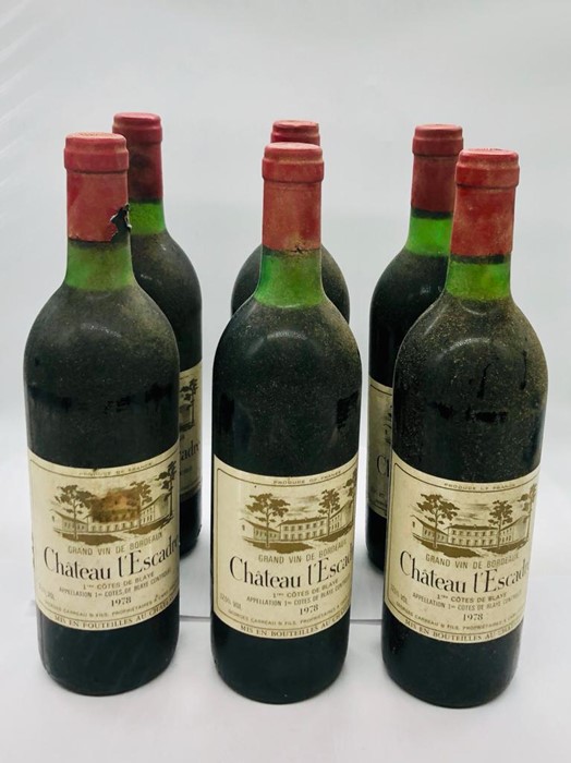 Six Chateau L'escadre Grande 1978 Grand Vin De Bordeaux