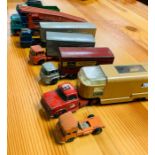 A Selection of nine diecast Dinky and Corgi lorries