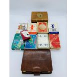 A Selection of playing cards with case