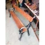 A Cast iron and wooden bench ( 182cm X 84cm)