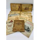 A selection of eleven cigarette picture card albums to include railway engines , cricketers,