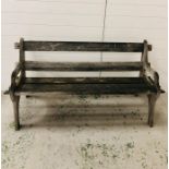 A pegged wooden garden bench approx. 147cm wide