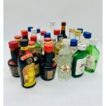 A selection of miniature spirits and liquers