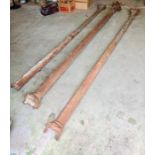 Three Victorian cast iron columns of which two half and one full (length 340cm) AF